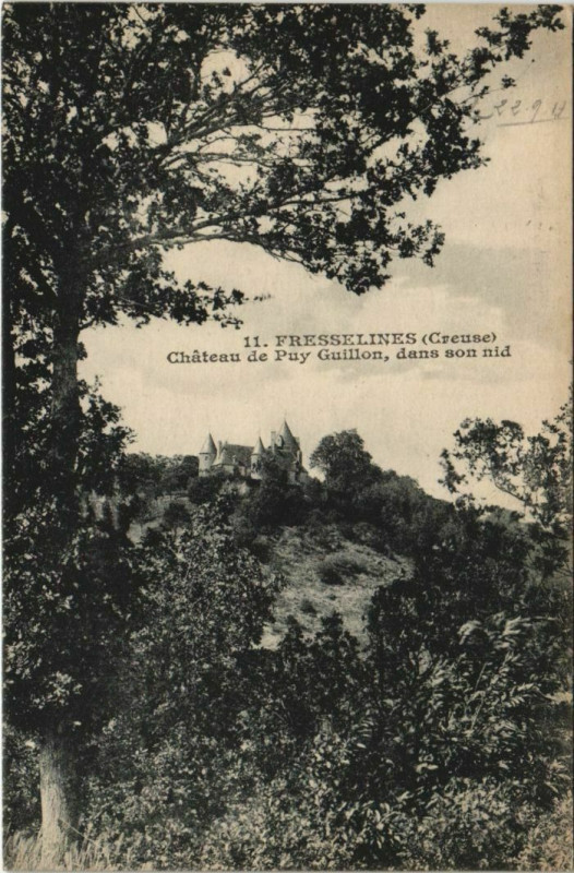 Carte postale ancienne Fresselines Chateau de Puy Guillon - Dans Son Nid à Fresselines