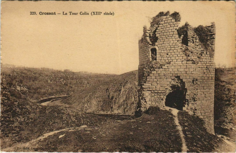 Carte postale ancienne Crozant La Tour Colin à Crozant