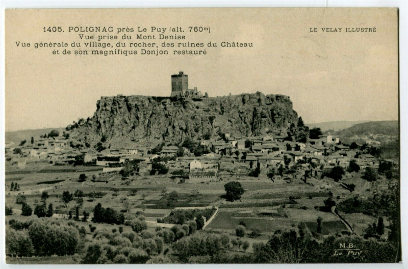 Carte postale ancienne Haute-Loire Polignac Près Le Puy Vue prise du Mont Denise à Polignac