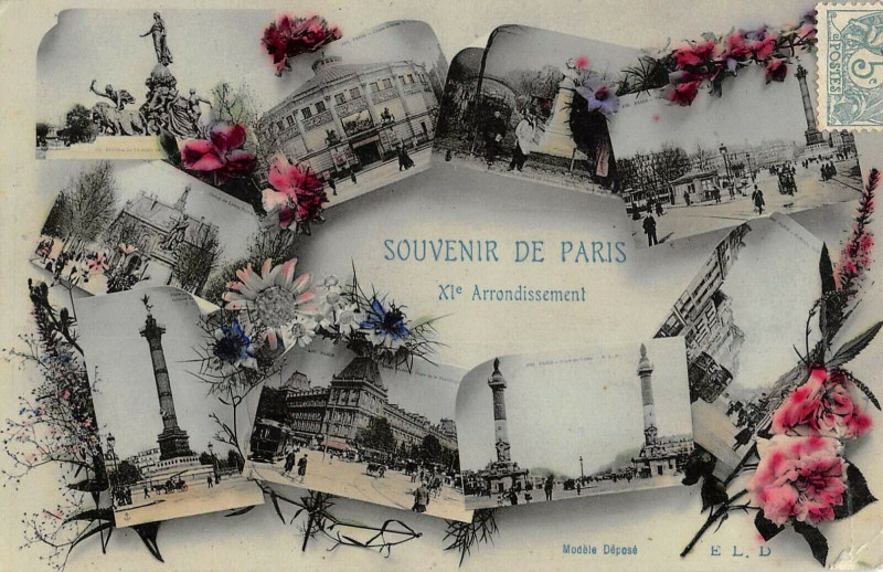 Carte postale ancienne Paris Souvenir De Paris XIe Arrondissement à Paris 11e