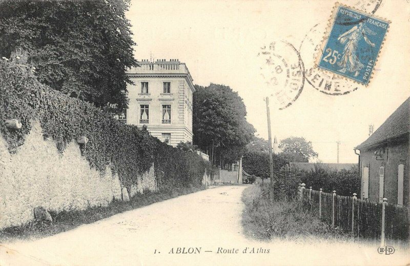 Carte postale ancienne Ablon Route D'Athis