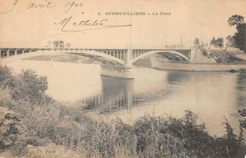 Carte postale ancienne Gennevilliers Le Pont à Gennevilliers