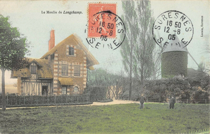 Carte postale ancienne Le Moulin de Longchamp à Paris 16e