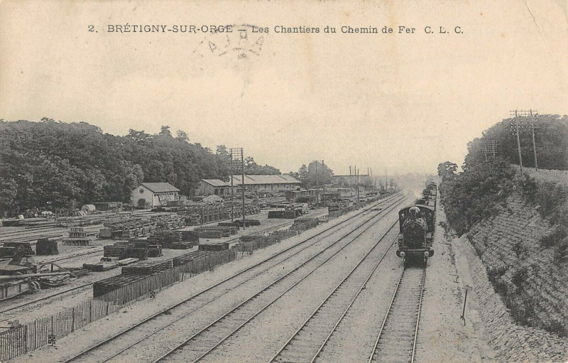 Carte postale ancienne Bretigny Sur Orge Les Chantiers Du Chemin De Fer (Train à Igny