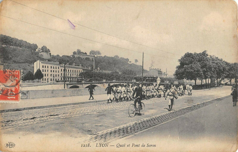 Carte postale ancienne Lyon Quai Et Pont De Serin à Lyon