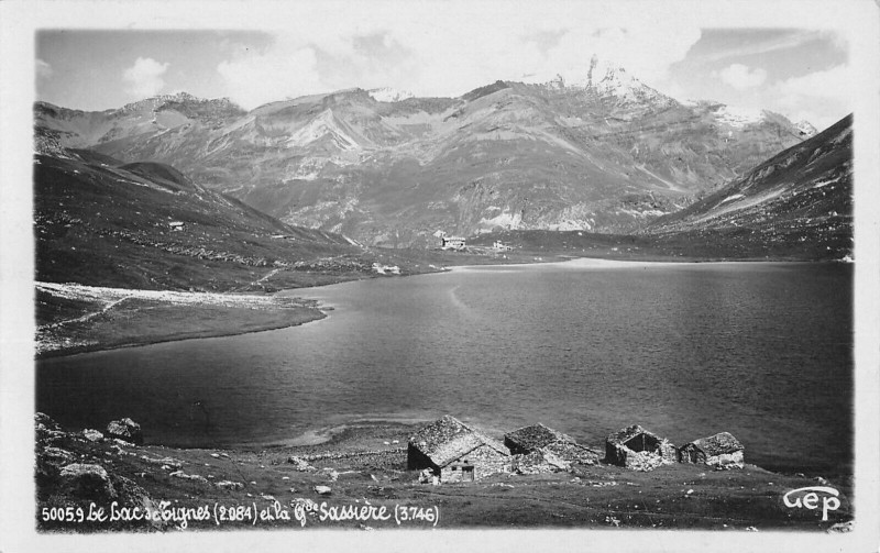 Carte postale ancienne Lac De Tignes Sassiere à Tignes