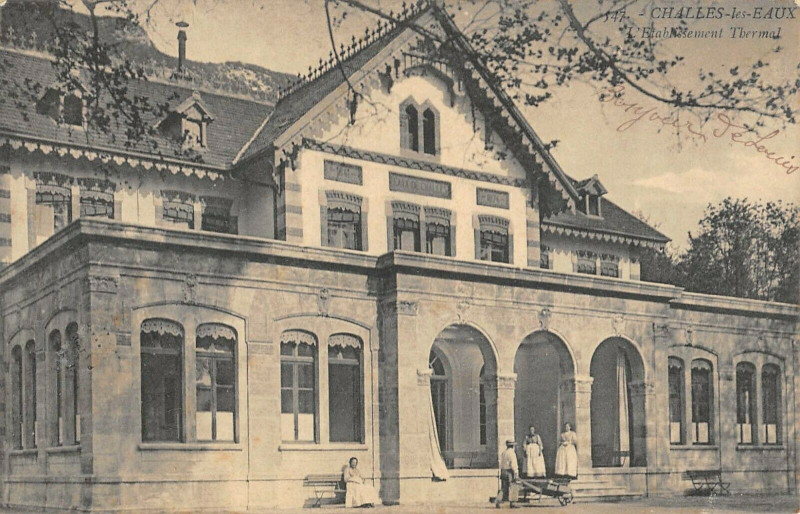 Carte postale ancienne Challes Les Eaux L'Etablissement Thermal à Challes-les-Eaux