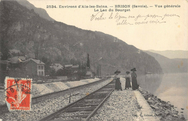 Carte postale ancienne Brison Vue Generale Lac Du Bourget