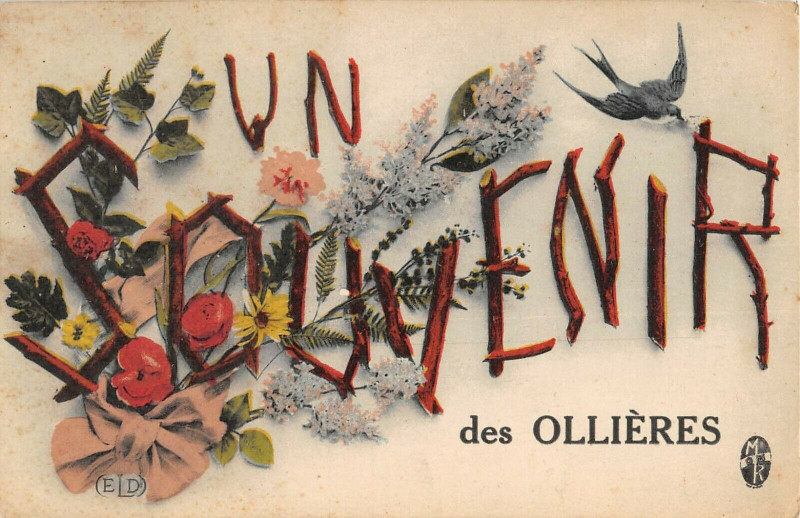 Carte postale ancienne Un Souvenir Des Ollieres