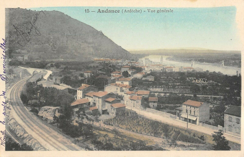 Carte postale ancienne Andance Vue Generale à Andance