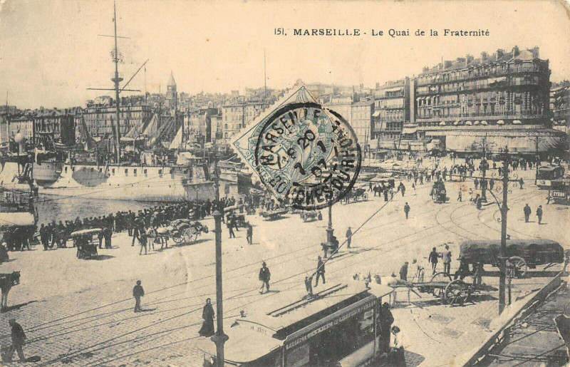 Carte postale ancienne Marseille Quai De La Fraternite à Marseille