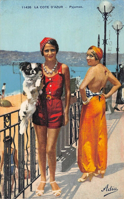 Carte postale ancienne La Cote D'Azur Pyjamas