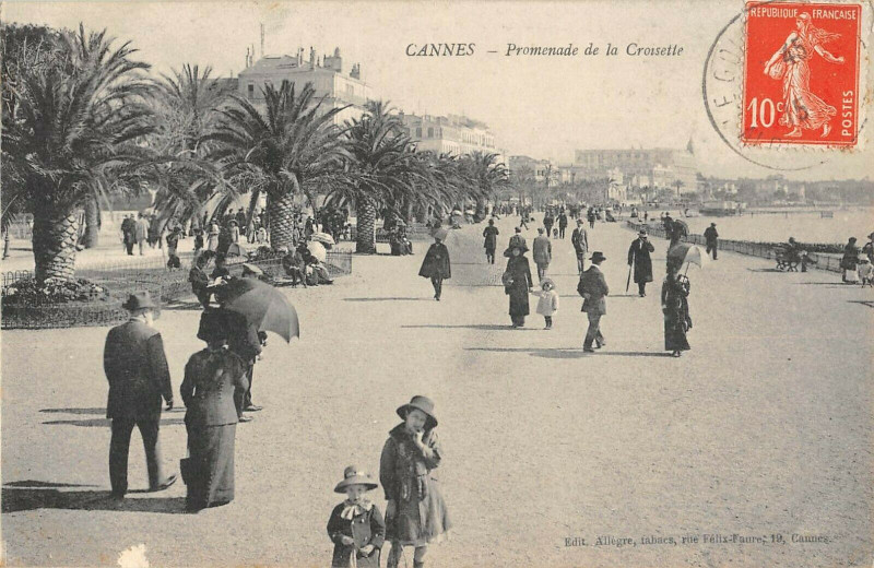 Carte postale ancienne Cannes Promenade De La Croisette à Cannes
