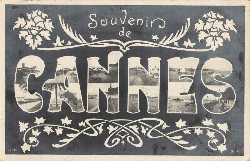 Carte postale ancienne Souvenir De Cannes à Cannes