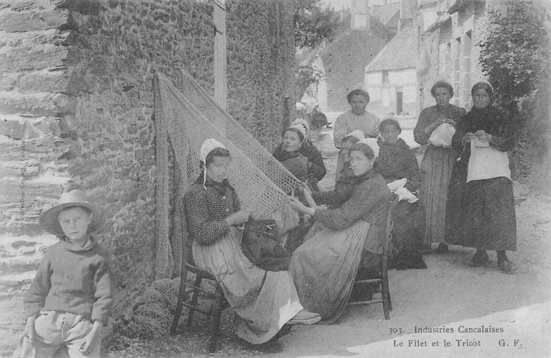 Carte postale ancienne Industries Cancalaises - Le Filet et le Tricot à Cancale