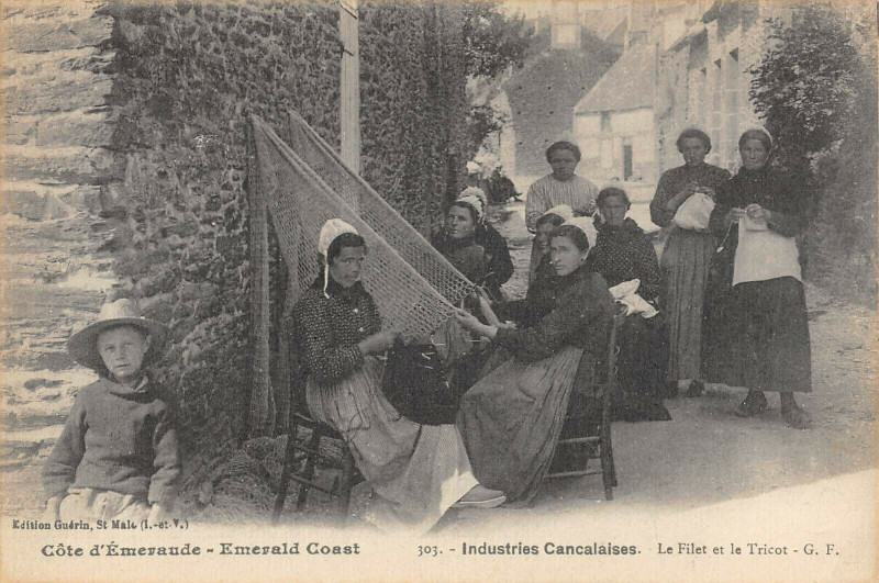 Carte postale ancienne Industries Cancalaises - Le Filet et le Tricot à Cancale