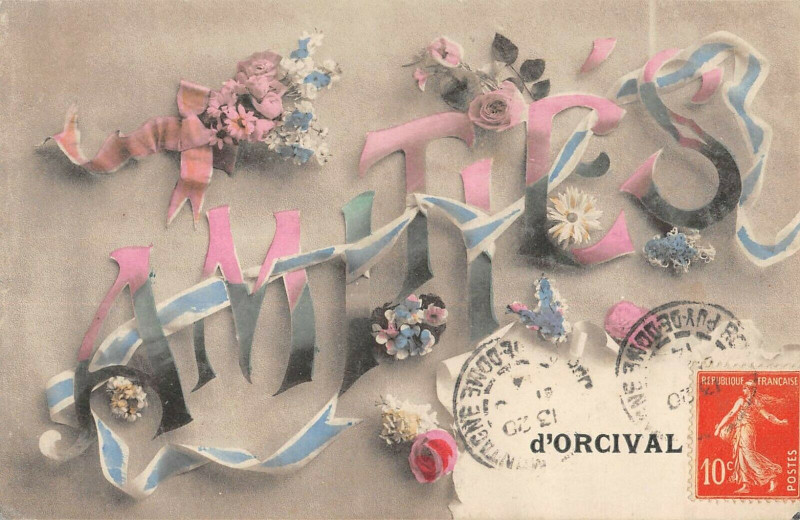 Carte postale ancienne Amities D'Orcival à Orcival