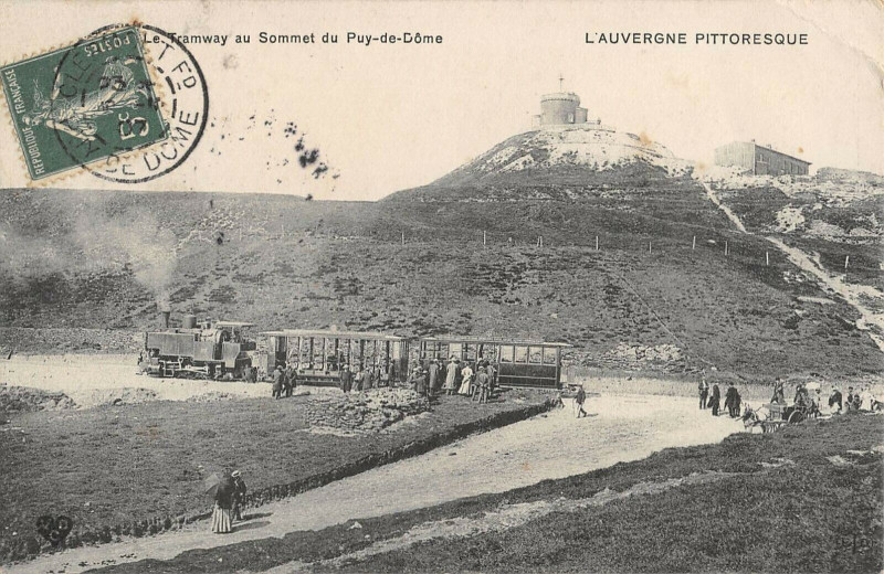 Carte postale ancienne Le Tramway Au Sommet Du Puy De Dome
