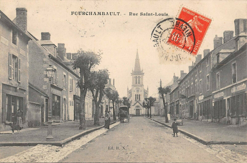 Carte postale ancienne Fourchambault Rue Saint Louis à Fourchambault