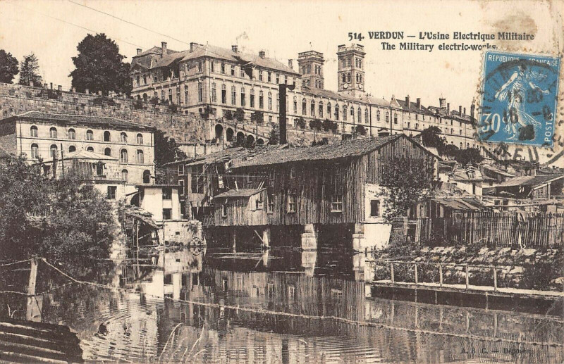 Carte postale ancienne Verdun L'Usine Electrique Militaire à Verdun