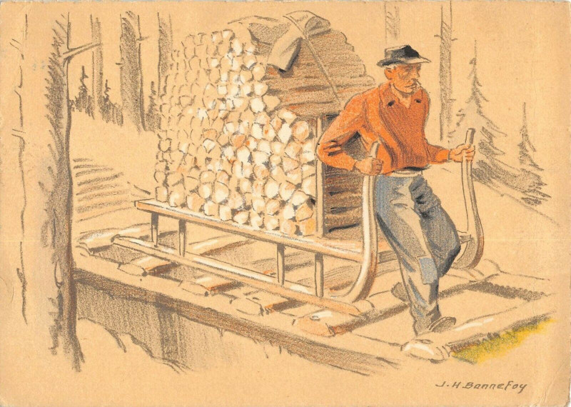 Carte postale ancienne Cpa Illustrateur Le Schlitteur