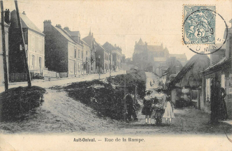 Carte postale ancienne 78 Ault Onival Rue De La Rampe à Ault