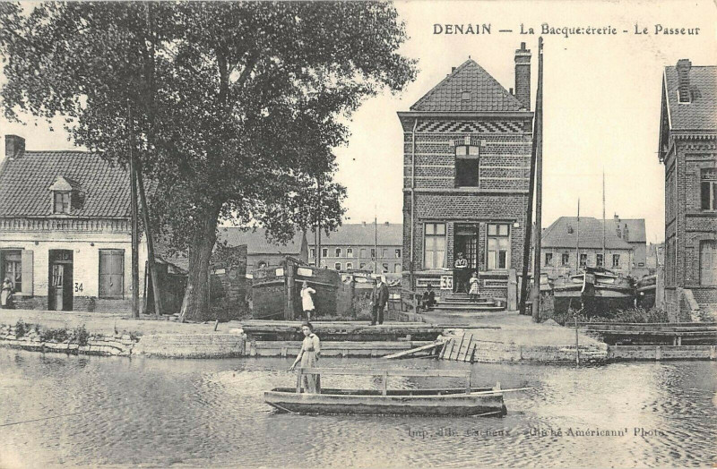 Carte postale ancienne Denain La Bacquetererie Le Passeur à Denain