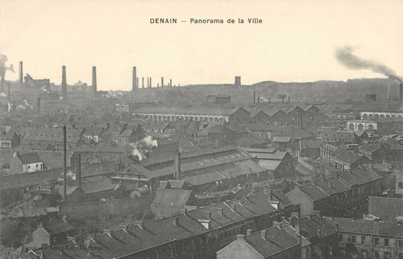 Carte postale ancienne Denain Panorama De La Ville à Anor