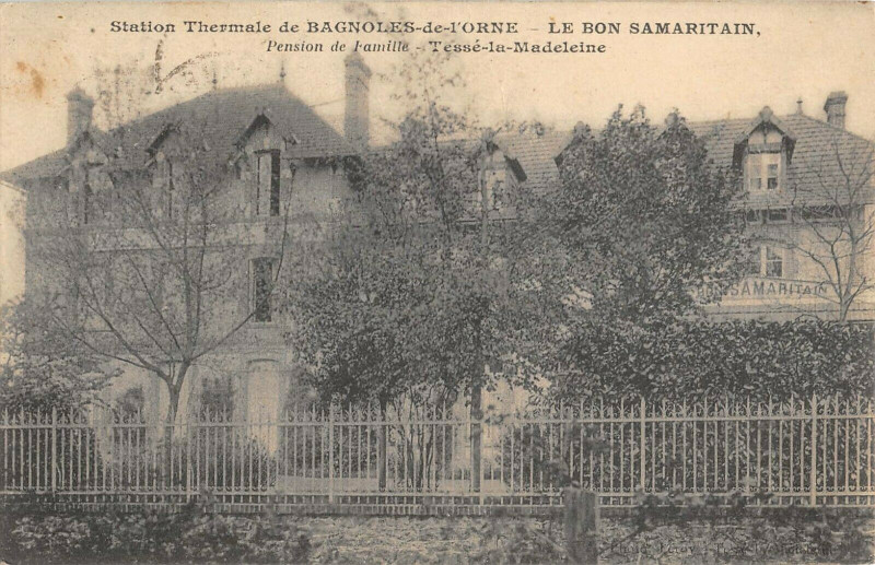 Carte postale ancienne Bagnoles De L'Orne Le Bon Samaritain Pension à Ri