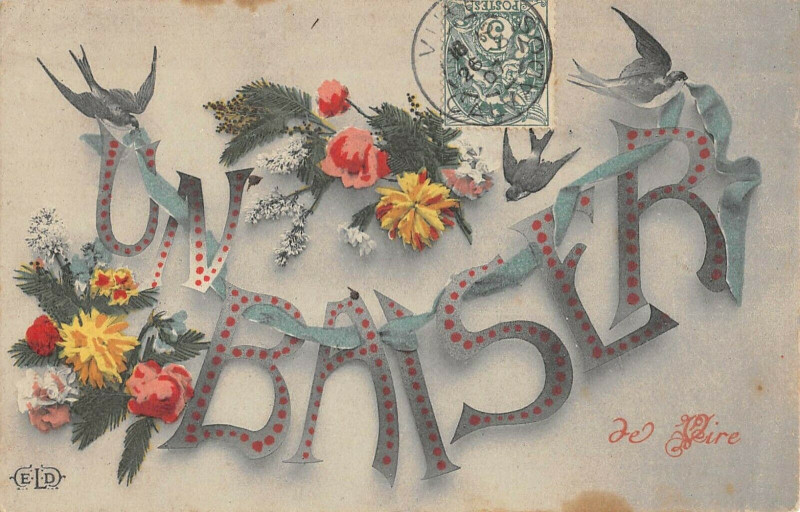 Carte postale ancienne Un Baiser De Vire