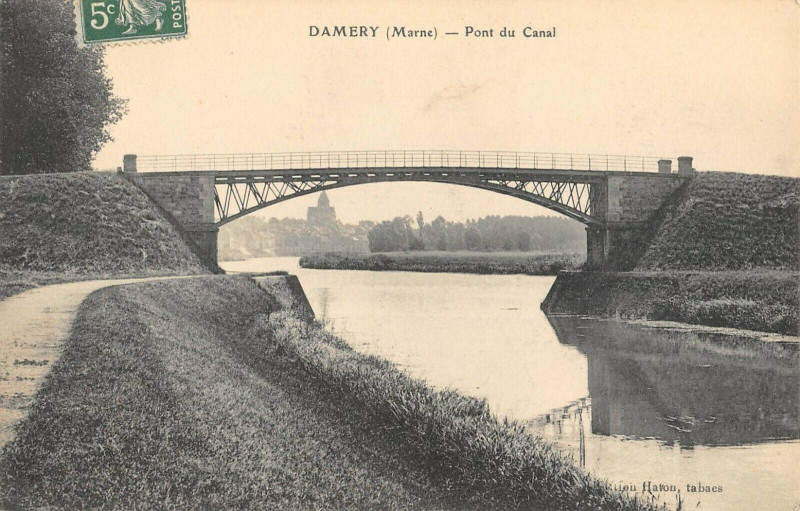 Carte postale ancienne Damery Pont Du Canal à Damery