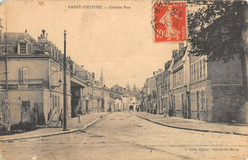 Carte postale ancienne Sainte Memmie Grande Rue