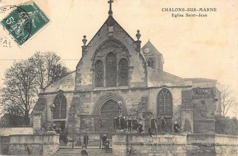 Carte postale ancienne Chalon Sur Marne Eglise Saint Jean