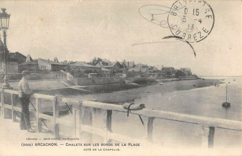 Carte postale ancienne Arcachon Chalets Sur Les Bords De La Plage à Arcachon