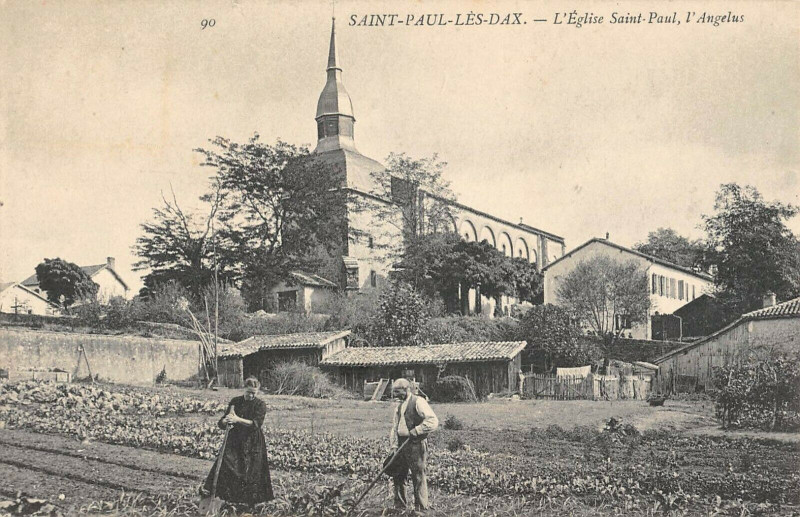 Carte postale ancienne Saint Paul Les Dax Eglise à Dax