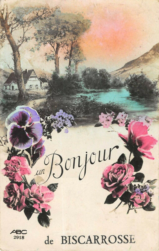 Carte postale ancienne Un Bonjour De Biscarrosse à Biscarrosse