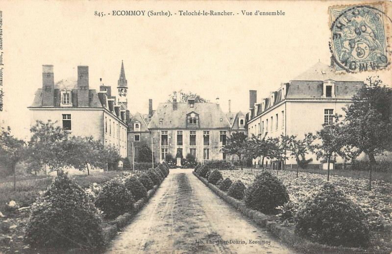Carte postale ancienne Ecommoy Teloche Le Rancher Vue D'Ensemble