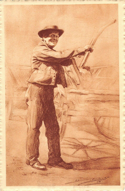 Carte postale ancienne Cpa Illustrateur Tetes D'Alsace Homme Chapeau