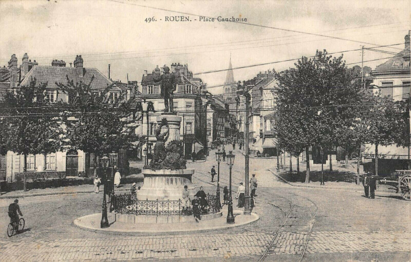 Carte postale ancienne Rouen Place Cauchoise à Rouen
