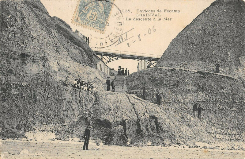 Carte postale ancienne Env.de Fecamp Grainval La Descente A La Mer