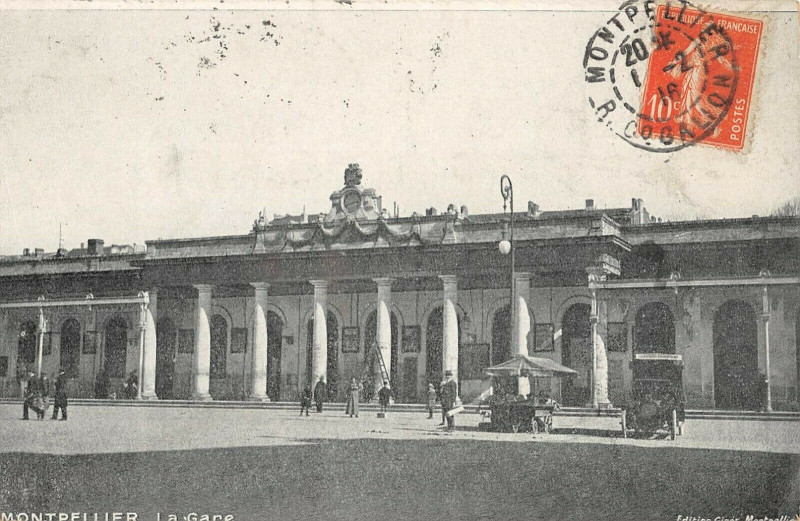 Carte postale ancienne Montpellier La Gare à Montpellier