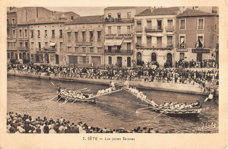 Carte postale ancienne Cette Les Joutes Setoises  ou sète à Sète