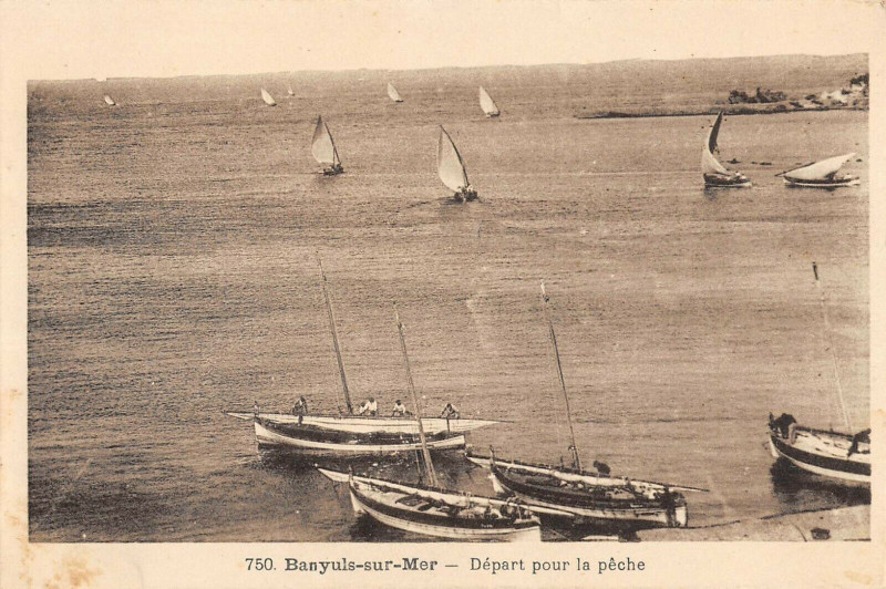 Carte postale ancienne Banyuls Sur Mer Depart Pour La Peche à Banyuls-sur-Mer
