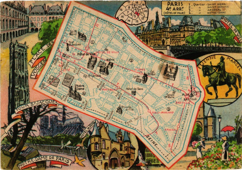 Carte postale ancienne Paris 4e carte à Paris 4e