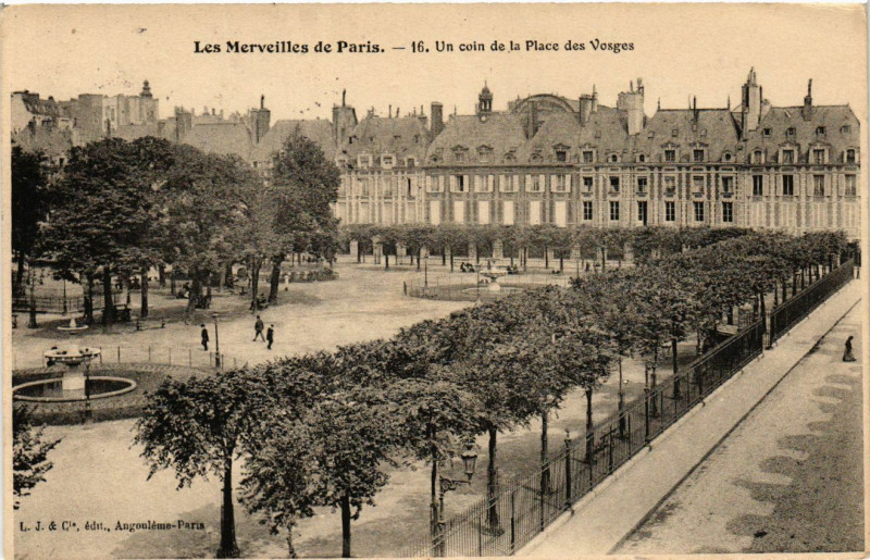 Carte postale ancienne Les Merveilles de Paris 4e Un coin de la Plage des Vosges à Paris 4e