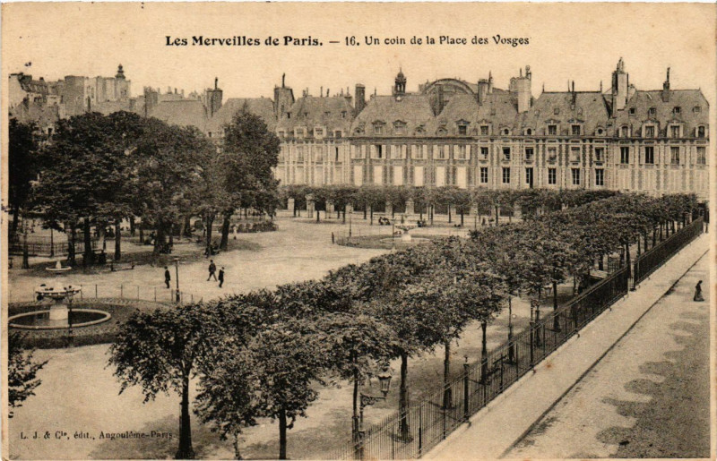Carte postale ancienne Les Merveilles de Paris 4e Un coin de la Plage des Vosges à Paris 4e