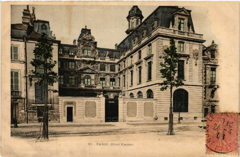 Carte postale ancienne Paris 4e Hotel FIeubert. à Paris 4e