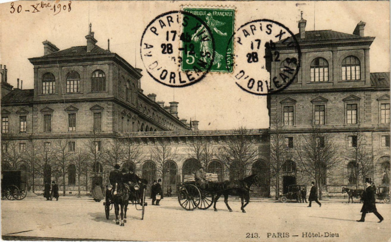 Carte postale ancienne Paris 4e Hotel-Dieu. à Paris 4e