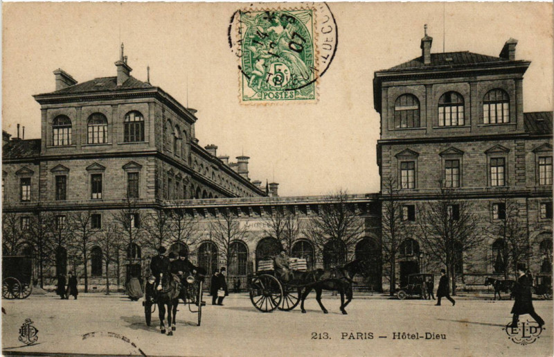 Carte postale ancienne Paris 4e Hotel-Dieu. à Paris 4e