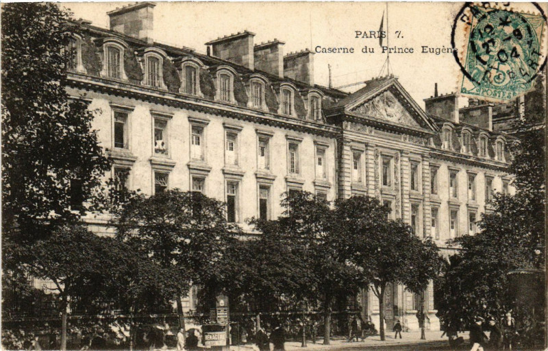 Carte postale ancienne Paris 4e Caserne du Prince Eugene à Paris 4e